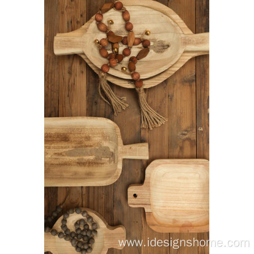 Solid Wood Serving Tray for Living Room/Kitchen
